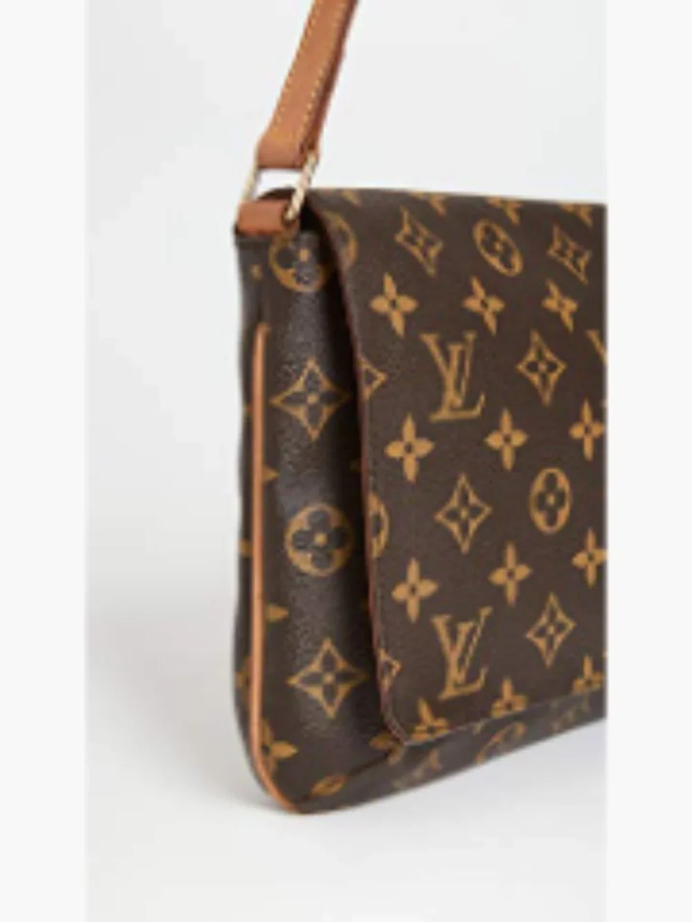 Pre-Loved Monogram Canvas Shoulder Bag with Leather Trim